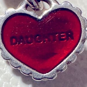 Authentic Pandora Daughter dangle red enamel charm silver